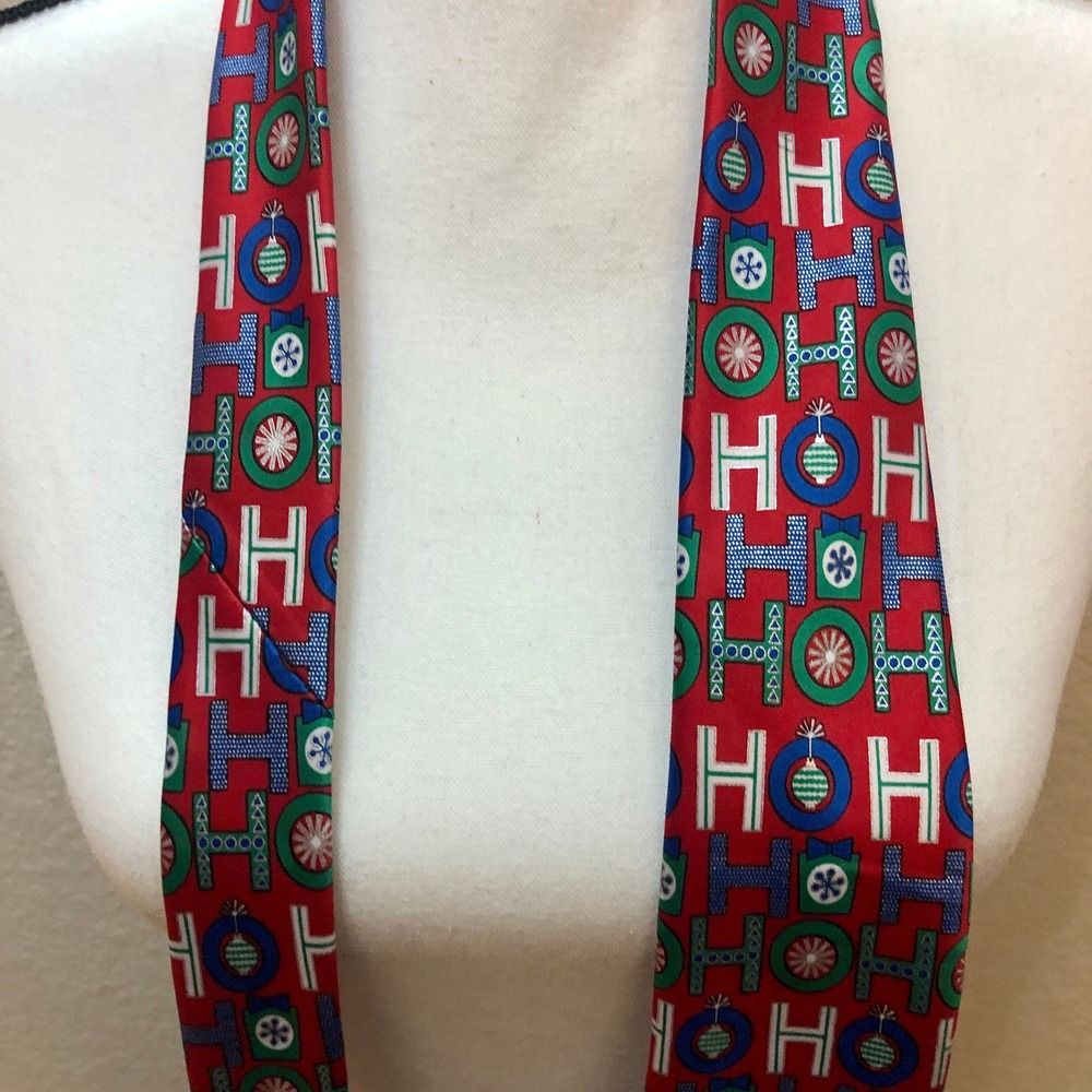 Ho Ho Ho Fun Christmas Party Necktie Hallmark Holiday Traditions‎ Polyester Tie - Picture 7 of 10